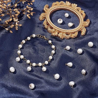 SUPERFINDINGS 90Pcs 3 Style  ABS Plastic Imitation Pearl Charms KK-FH0004-16-1