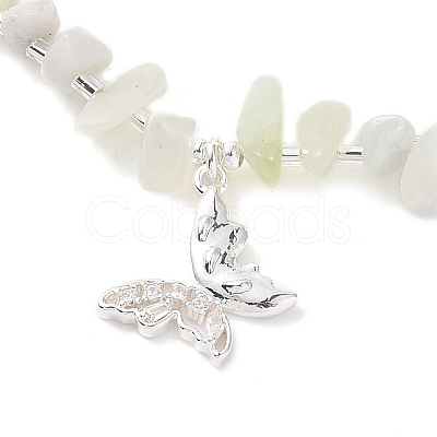 Natural Xiuyan Jade Necklaces NJEW-L119-01S-1