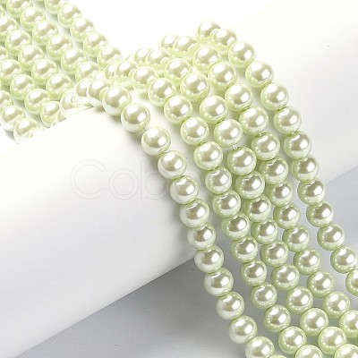 Eco-Friendly Dyed Glass Pearl Round Beads Strands HY-A002-6mm-RB005-1