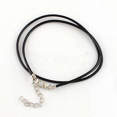 Waxed Cotton Cord Necklace Making MAK-S032-1.5mm-101-1