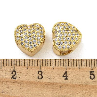 Rack Plating Brass Micro Pave Cubic Zirconia European Beads KK-G513-43G-1