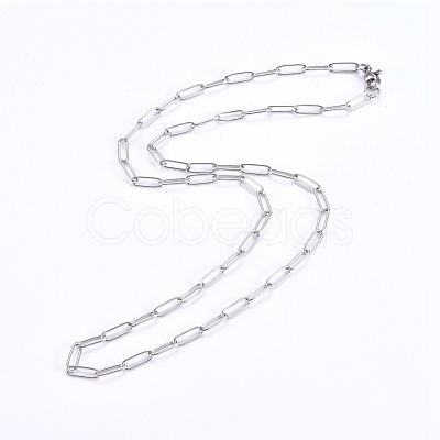 Non-Tarnish 304 Stainless Steel Paperclip Chains NJEW-G340-09P-1