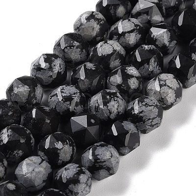 Natural Snowflake Obsidian Beads Strands G-NH0021-A09-02-1