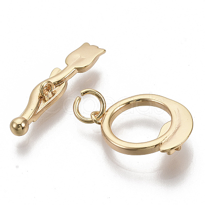 Brass Toggle Clasps X-KK-S354-216-NF-1