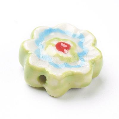 Handmade Porcelain Flower Beads Strands PORC-G006-14C-1