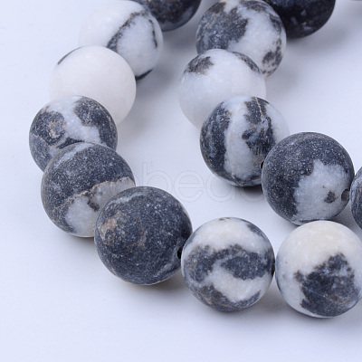 Natural Zebra Jasper Beads Strands X-G-Q462-6mm-01-1