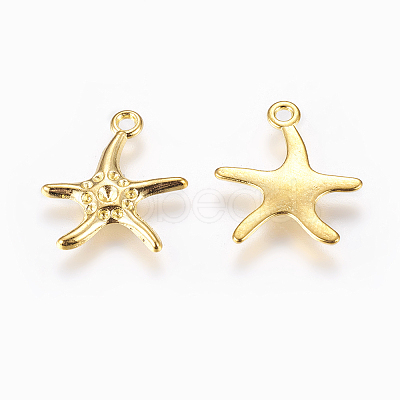 Starfish/Sea Stars Alloy Pendant Rhinestone Settings EA4033Y-G-1