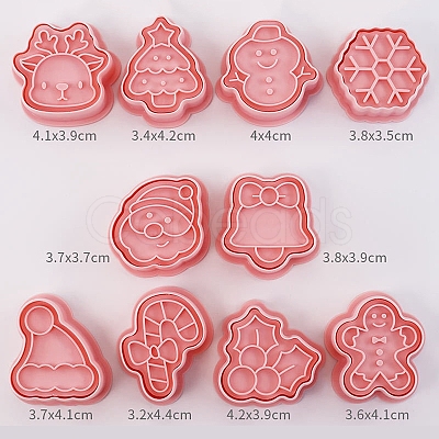 Christmas Themed Plastic Cookie Cutters BAKE-PW0007-028-1