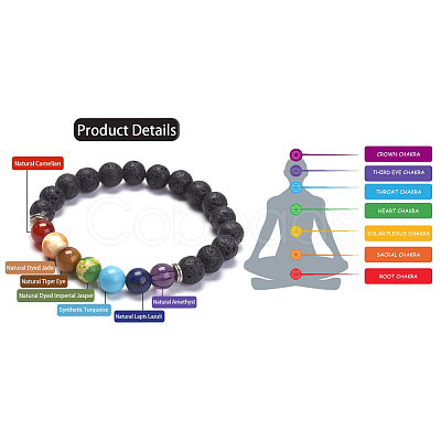 Yoga Chakra Jewelry BJEW-K142-A-1