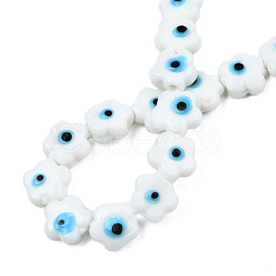 Handmade Evil Eye Lampwork Beads Strands LAMP-N029-008H-1