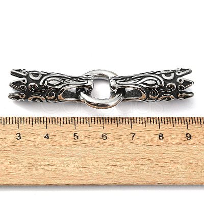 Tibetan Style 304 Stainless Steel Spring Gate Rings FIND-Z046-06AS-01-1