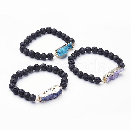 Lava Rock Stretch Bracelets BJEW-JB02779-1