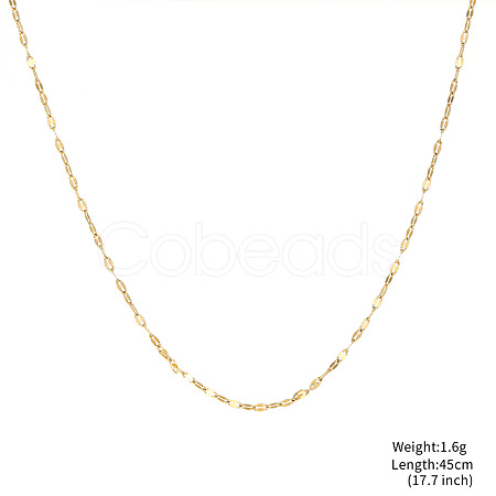 Gold Plated Stainless Steel  Dapped Chain Necklaces BK0244-2-1