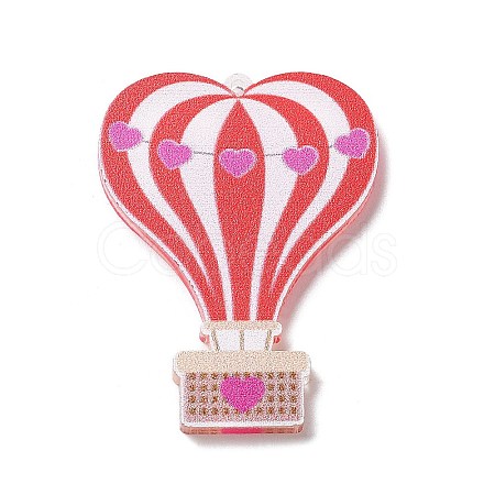 Valentine's Day Opaque Printed Acrylic Pendants for Earrings Making MACR-M037-01A-1