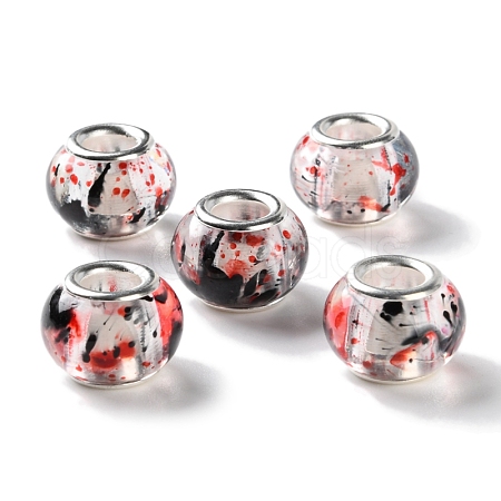 High Transparent Two-Color Copper Buckle Acrylic European Beads OACR-M024-05P-02-1