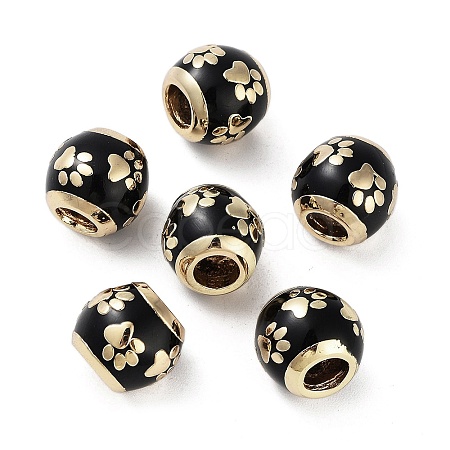 Golden Plated Alloy Enamel European Beads FIND-E046-04G-1