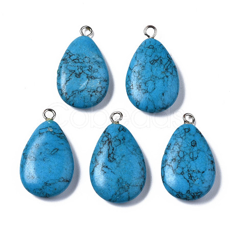 Synthetic Turquoise Pendants G-S356-14B-1