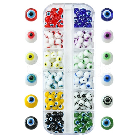 156Pcs 12 Colors Baking Painted Glass Beads DGLA-FS0001-04-1