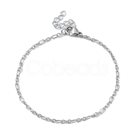 316 Surgical Stainless Steel Figaro Chain Bracelets for Women BJEW-D023-03P-1