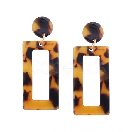 Alloy and Cellulose Acetate(Resin) Dangle Earrings X-EJEW-G216-D02-1