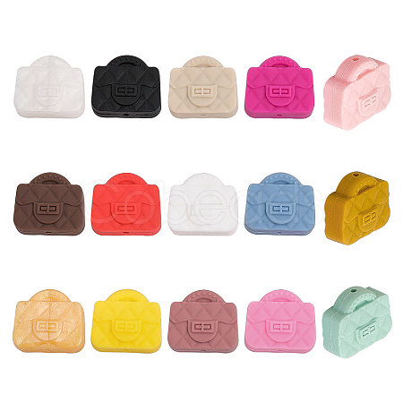 CHGCRAFT 15Pcs 15 Colors Food Grade Eco-Friendly Silicone Beads SIL-CA0001-99-1
