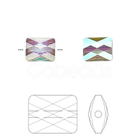 Austrian Crystal Rhinestone Beads 5055-8x6-001PARSH(U)-1