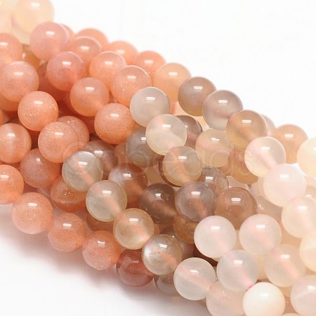 Natural Sunstone Beads Strands X-G-L425-26-6mm-1