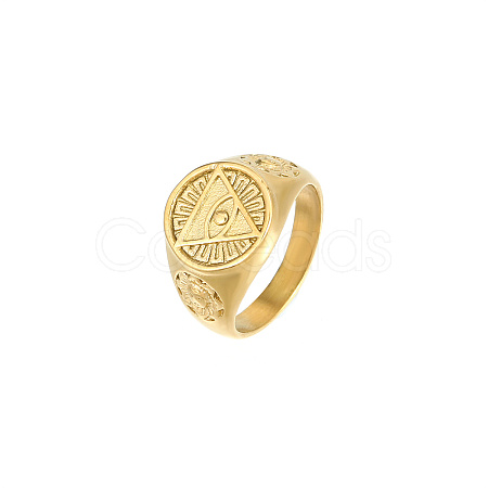 Stainless Steel Gold Plated Ring with Eye HR8975-1-1
