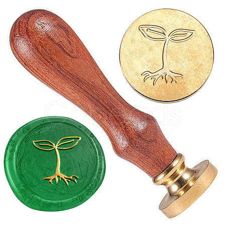 Golden Tone Brass Sealing Wax Stamp Head AJEW-WH0208-853-1