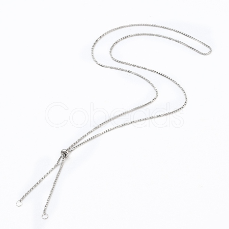 304 Stainless Steel Box Chain Slider Necklace Making AJEW-JB00777-01-1