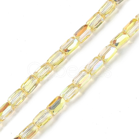 Electroplate Glass Beads Strands GLAA-Q101-02A-HP01-1