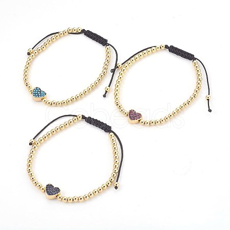 Nylon Thread Braided Bead Bracelets BJEW-JB04013-M-1