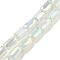 Imitation Jade Glass Beads Strands, AB Color Plated, Faceted Column, Snow, 6x4mm, Hole: 0.8mm, about 80pcs/strand, 20.08''~20.47''(51~52cm)