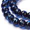 Handmade Silver Foil Lampwork Beads Strands, Round, Royal Blue, 10mm, Hole: 2mm, 40pcs/strand, 14.57 inch