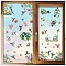 8 Sheets 8 Styles PVC Waterproof Wall Stickers, Self-Adhesive Decals, for Window or Stairway Home Decoration, Rectangle, Flower, 200x145mm, about 1 sheet/style