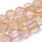 Synthetic Moonstone Beads Strands, Holographic Beads, Half AB Color Plated, Frosted, Round, Navajo White, 10mm, Hole: 1mm, about 37pcs/strand, 15 inch