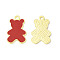 Alloy Enamel Pendants, Bear Charm, Golden, Chocolate, 20.5x13x1mm, Hole: 1.7mm