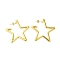 Ion Plating(IP) 304 Stainless Steel Stud Earrings, Real 18K Gold Plated, Star, 45.5x44x3mm