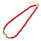 Christmas Glass Seed Beaded Necklaces, Santa Claus Necklaces, Red, 16.54 inch(42cm)