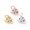 Brass Micro Pave Cubic Zirconia Charms, Elephant, Mixed Color, 10x11x2mm, Hole: 4mm