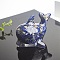 Resin Dolphin Display Decoration, with Natural Lapis Lazuli Chips inside Statues for Home Office Decorations, 90x56x62mm