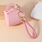 Imitation Leather Mini Tote Bag Keychain, Coin Purse Pocket Lipstick Bag for Women, Pink, 9.4x7.8x4.2cm