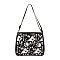 Polyester Bag, Gothic Style Adjustable Shoulder Bag for Wiccan Lovers, Skull, 24x20cm