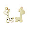 Alloy Enamel Pendants, Giraffe Charms, Golden, White, 27x17x1mm, Hole: 2mm