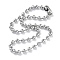 304 Stainless Steel Ball Chain Necklaces, Stainless Steel Color, 17.72 inch(45cm), 6mm