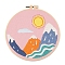 Mountain & Sun Pattern DIY Embroidery Kits, Including Embroidery Cloth & Thread, Needle, Embroidery Hoop, Instruction Sheet, Colorful, 300x300mm