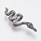 Brass Charms, Lead Free & Cadmium Free, Snake, Gunmetal, 28x9x3.5mm, Hole: 1.2mm