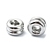 Non-Tarnish 304 Stainless Steel European Beads, Large Hole Beads, Grooved Beads, Column, Stainless Steel Color, 14.5x9mm, Hole: 6mm