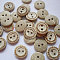 2-Hole Flat Round Buttons, Coconut Buttons, Khaki, 11mm, about 100pcs/bag