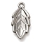 304 Stainless Steel Pendants, Leaf Charm, Stainless Steel Color, 24x11.5x3mm, Hole: 2mm